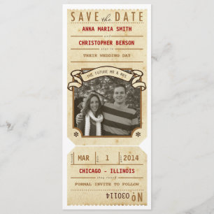Vintages Foto Theater Spielschein Ticket Rett Save The Date