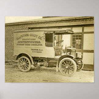 Vintages Foto Trentons Allvater Candy Co LKW Poster