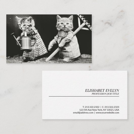 Vintages Foto Visitenkarte (Vorne/Hinten)