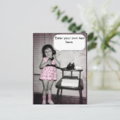 Vintages Foto von Mädchen per Telefon Postkarte (Stehend Vorderseite)