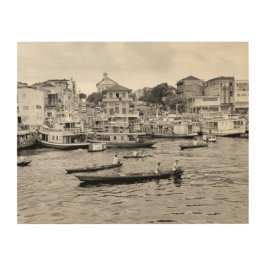 Vintages Foto von Manaus Riverfront Holzdruck