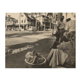 Vintages Foto von Paramaribo Suriname Holzdruck