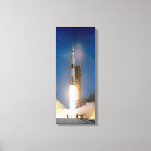 Vintages Foto von Saturn V Leinwanddruck