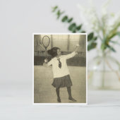 Vintages Foto von Tennisspielerinnen Postkarte (Stehend Vorderseite)