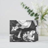 Vintages Foto weiblicher Malerei Postkarte (Stehend Vorderseite)