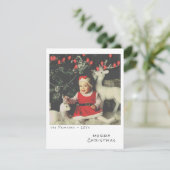 Vintages Foto Weihnachtskarte - Rote Lichter Feiertagskarte (Stehend Vorderseite)