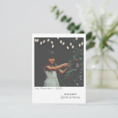 Vintages Foto Weihnachtskarte - Weiße Lichter Feiertagskarte (Stehend Vorderseite)