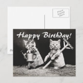 Vintages Foto Zwei Katzen Gärten Postkarte (Vorne/Hinten)