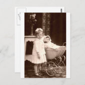 Vintages Fotokind mit Pram Postkarte (Vorne/Hinten)