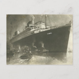 Vintages Frachtschiff Norddeutsche Lloyd D. Europa Postkarte