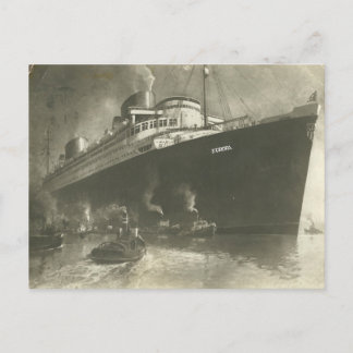 Vintages Frachtschiff Norddeutsche Lloyd D. Europa Postkarte