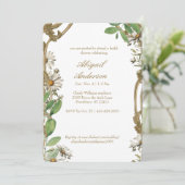 Vintages Frame Daisies Personalisiertes Brautparty Einladung (Stehend Vorderseite)