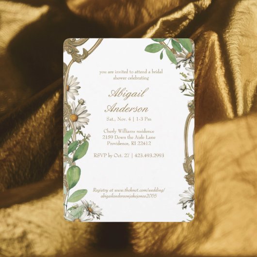 Vintages Frame Daisies Personalisiertes Brautparty Einladung
