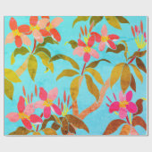 Vintages Frangipani-Wrapping-Papier Geschenkpapier (Flach)