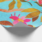 Vintages Frangipani-Wrapping-Papier Geschenkpapier (Ecke)
