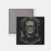 Vintages Frankenstein Monster nur versuchen, I Beh Magnet (Vorderseite/Rückseite)