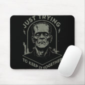 Vintages Frankenstein Monster nur versuchen, I Beh Mousepad (Mit Mouse)