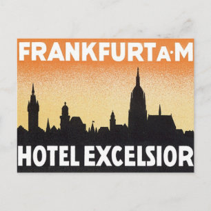 Vintages Frankfurt Deutschland Hotel Postkarte