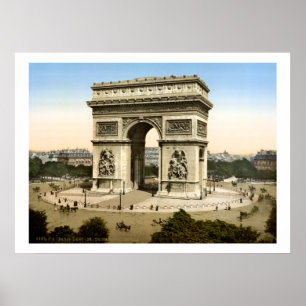 Vintages Frankreich, Arc de Triomphe Denkmal Paris Poster