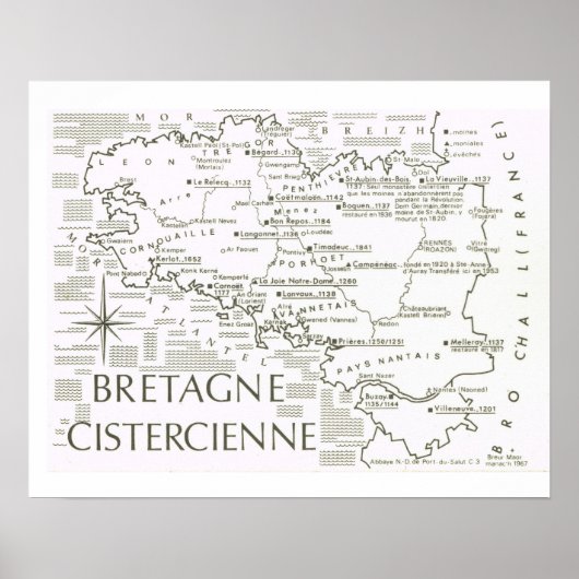 Vintages Frankreich, Bretagne Cistercienne Poster (Vorne)