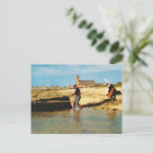 Vintages Frankreich, Bretagne,    Fischerboote Postkarte (Stehend Vorderseite)