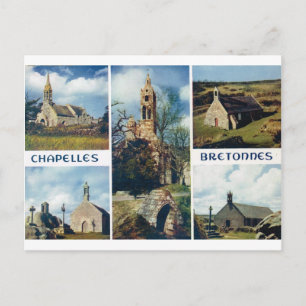 Vintages Frankreich, Bretagne, Kirchen und Kapelle Postkarte