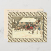 Vintages Frankreich, Bühne-Coach im Dorf Postkarte (Vorne/Hinten)