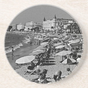Vintages Frankreich Cannes Strand Getränkeuntersetzer