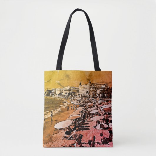 Vintages Frankreich Cannes Strand Tasche (Vorderseite)