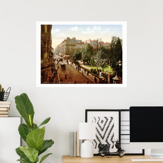 Vintages Frankreich, Elsass-Lothringen Straße, Tou Poster (Heimbüro)