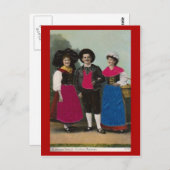 Vintages Frankreich, Elsass, Tracht Postkarte (Vorne/Hinten)