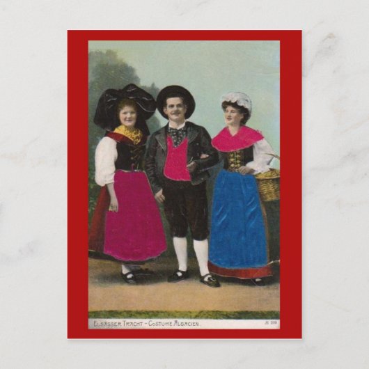 Vintages Frankreich, Elsass, Tracht Postkarte (Vorderseite)