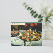 Vintages Frankreich, Essen, Le Paella espagnole Postkarte (Stehend Vorderseite)