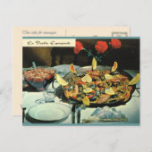 Vintages Frankreich, Essen, Le Paella espagnole Postkarte (Vorne/Hinten)