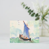 Vintages Frankreich, Handgemälde auf See, 1935 Postkarte (Stehend Vorderseite)