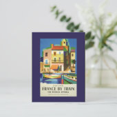 Vintages Frankreich mit Reisekarte Postkarte (Stehend Vorderseite)