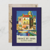 Vintages Frankreich mit Reisekarte Postkarte (Vorne/Hinten)