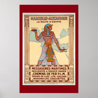 Vintages Frankreich nach Ägypten Reiseplakat Poster