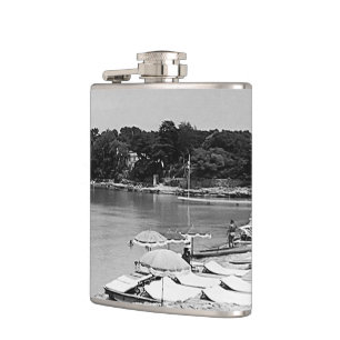 Vintages Frankreich Nice Antibes Der Strand von Ga Flachmann