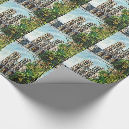 Vintages Frankreich, Notre Damede Paris Geschenkpapier (Ecke)