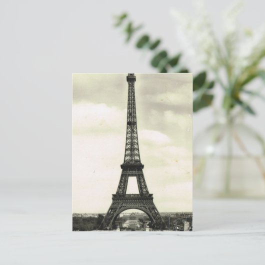 Vintages Frankreich, Paris, Eiffelturm Postkarte (Stehend Vorderseite)