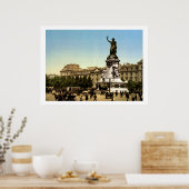 Vintages Frankreich, Place de la République Paris Poster (Küche)
