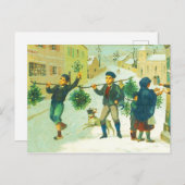 Vintages Frankreich Stadt Weihnachten Postkarte (Vorne/Hinten)