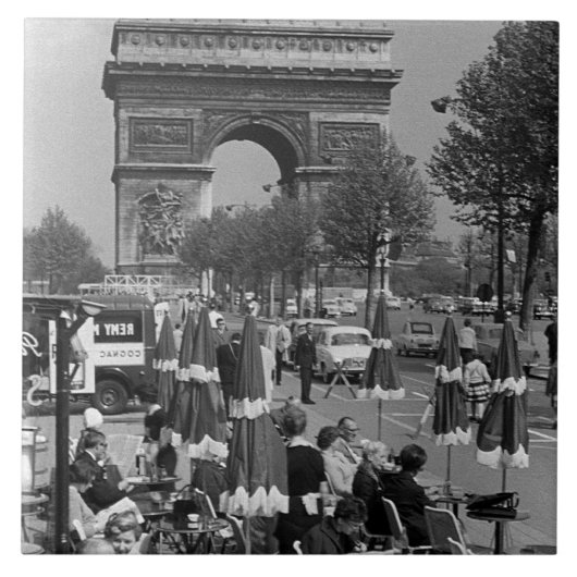 Vintages Frankreich Triumphbogen Paris Fliese (Vorderseite)