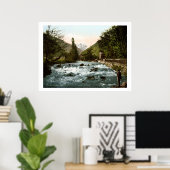 Vintages Frankreich, Wasserfall Pique Poster (Heimbüro)