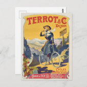 Vintages Frankreich - Werbung für Fahrradreisen Postkarte (Vorne/Hinten)
