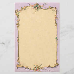 Vintages Französisch-Ähnliches BlumenScrollwork Briefpapier