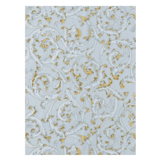 Vintages Französisch Blassblau Goldmedaille Tischdecke (Vorderseite)