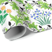 Vintages Französisch-Flora und -Blätter Geschenkpapier (Rolleneckpunkt)