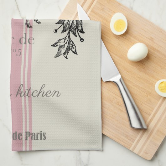 Vintages Französisch Geschirrtuch (Viertel Falte)